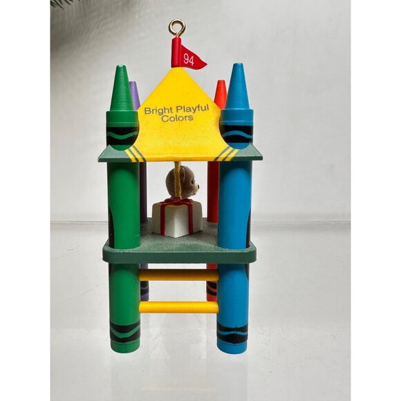 Hallmark Crayola Crayons Ornament 1994 Bright Playful Colors Bear On Swing QX527 - Picture 7 of 11